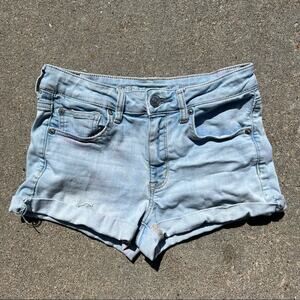 AEO next level stretch hi-rise Shorty Jean shorts Size 6